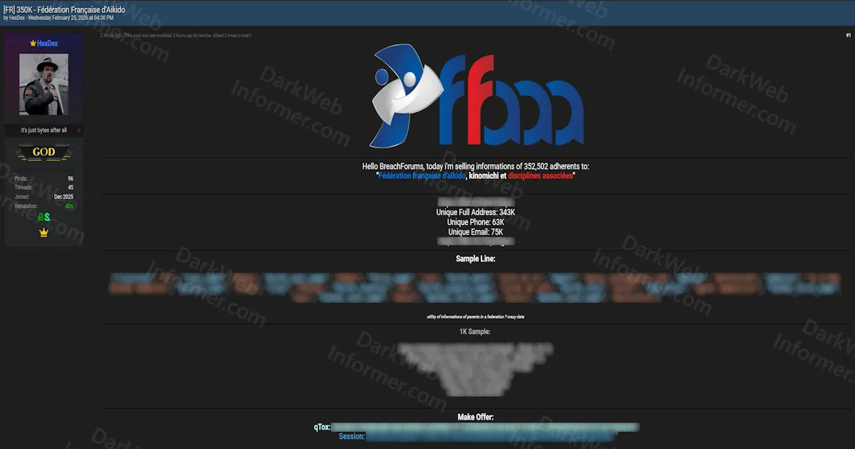 352,000 Member Records from the French Aikido Federation Put Up for Sale