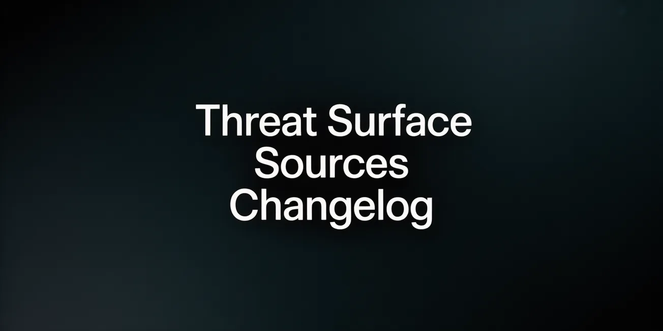 Threat Surface Sources Changelog