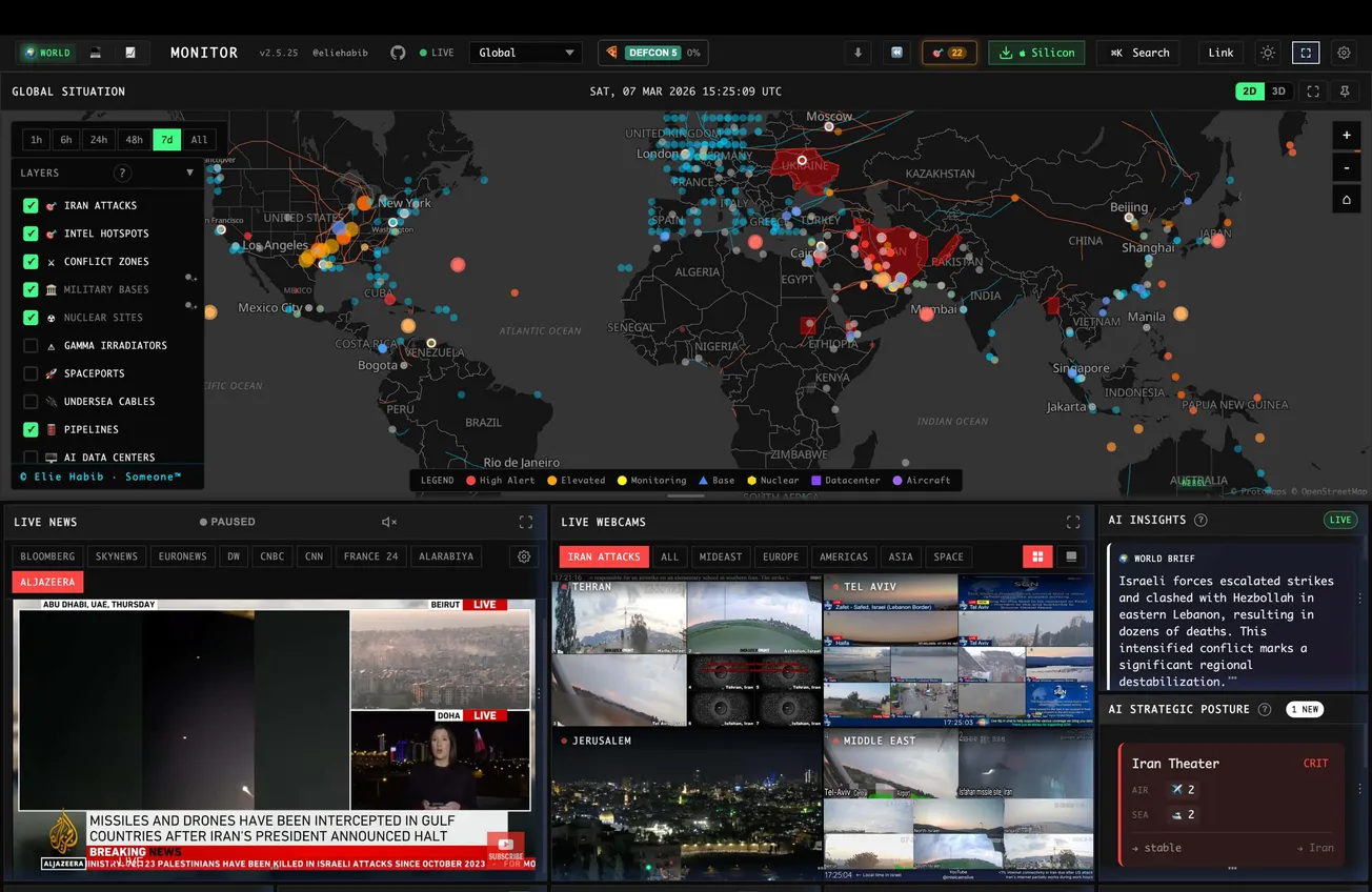 World Monitor: A Free, Open-Source Global Intelligence Dashboard with 25 Data Layers and AI-Powered Threat Classification